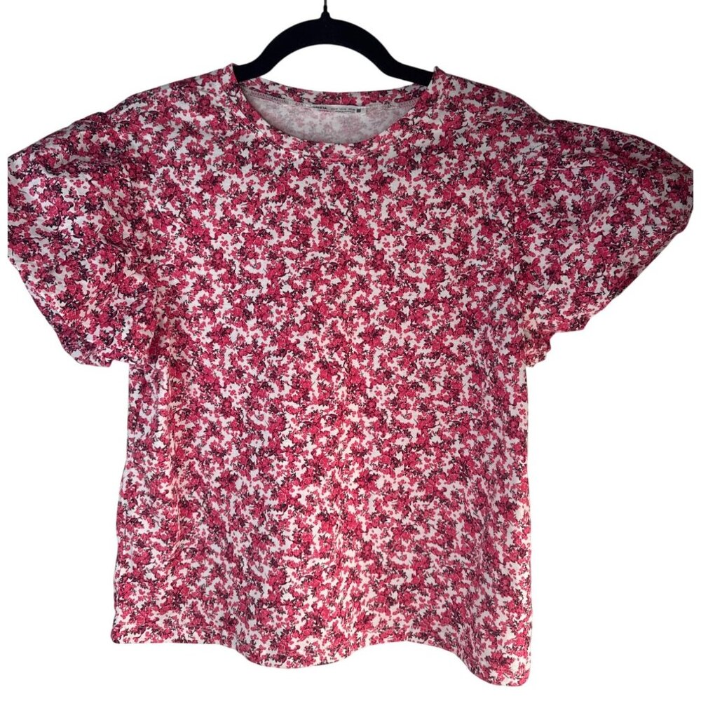 2/$30 ZARA Medium Floral Print Top With Puff Sleeves